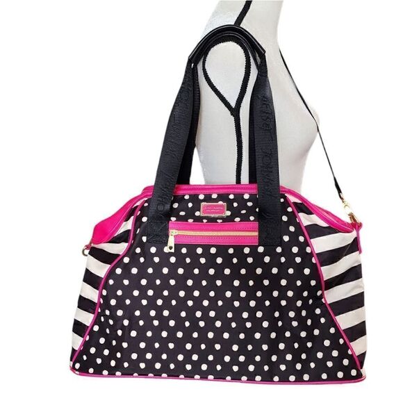 Betsey Johnson Handbags - Betsey Johnson striped polka dot weekender duffel bag